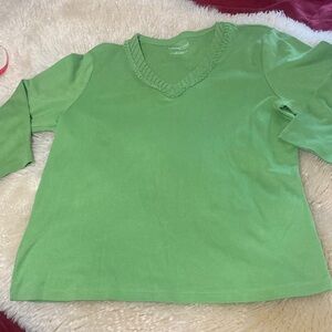 Coldwater Creek Green Cotton Top